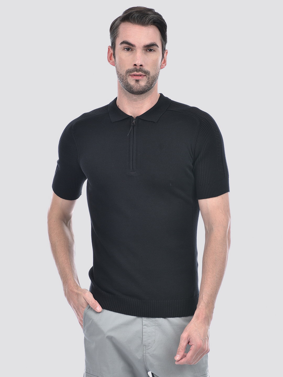 Numero Uno Men Solid Black T-Shirt